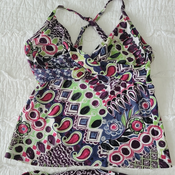 Athleta Underwire Crossover Tankini 2 Piece Set EUC 3 (36C/36D/34DD) - Picture 3 of 15